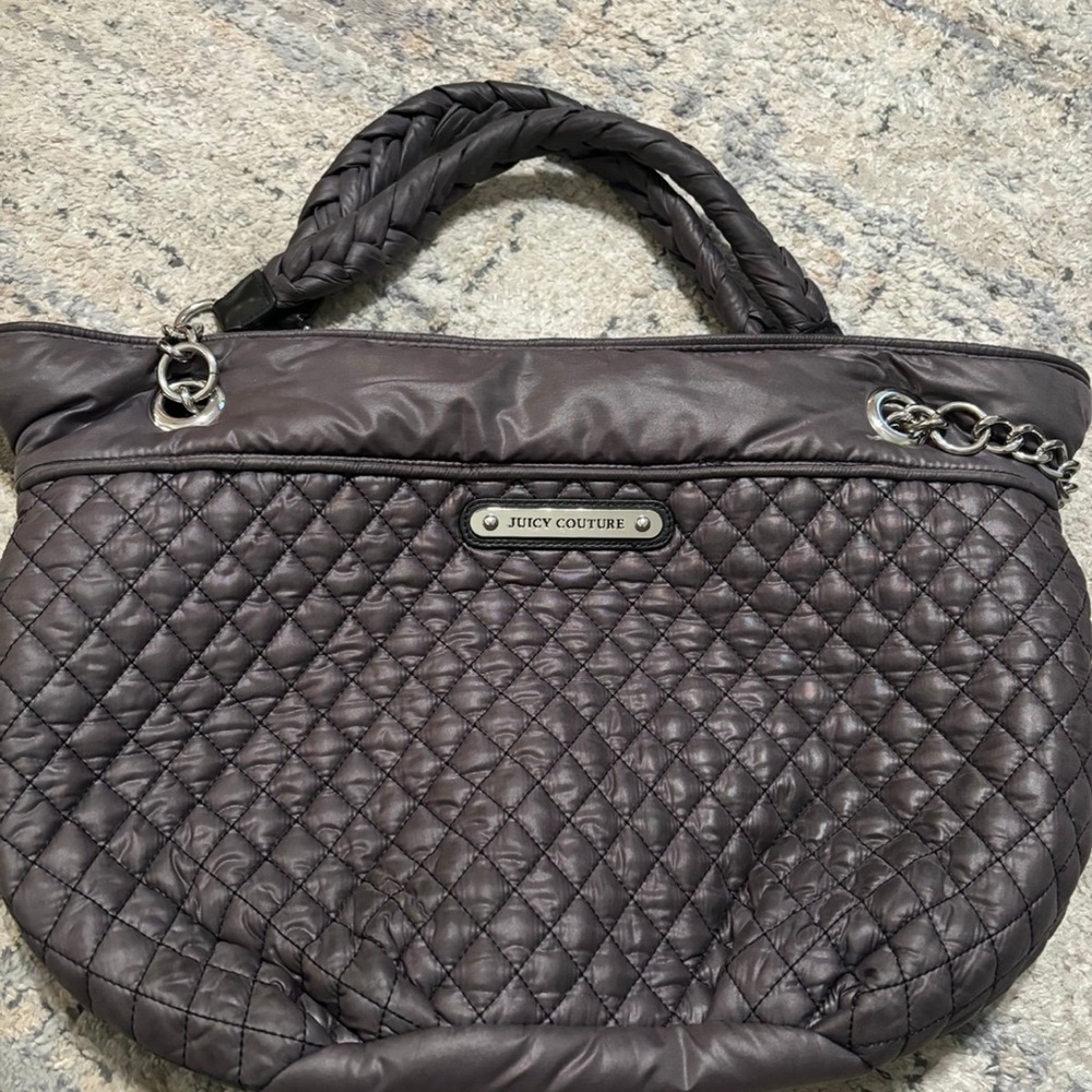Juicy Couture Quilted Dark Brown Shoulder Bag